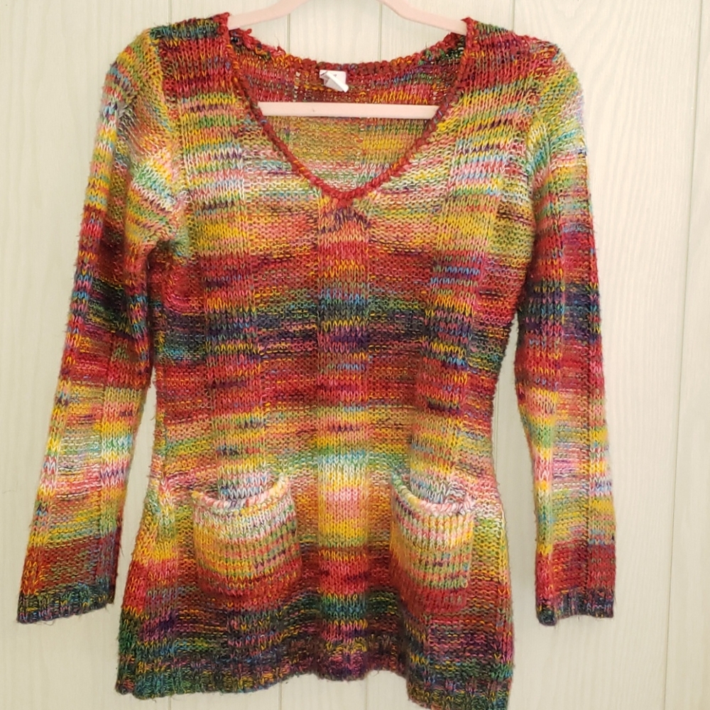 Bobbie Brooks multicolored crew neck sweater